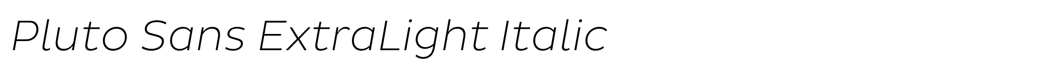 Pluto Sans ExtraLight Italic image